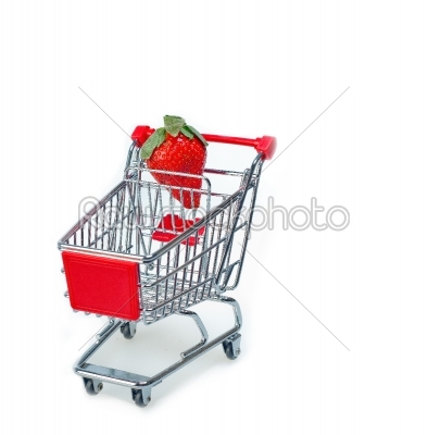 strawberry on shopping cart