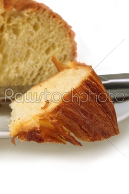 sweet bread sliced closeup