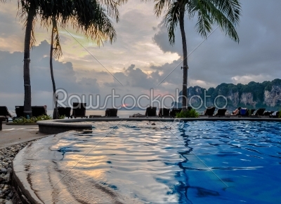 Swimming pool on Krabi railay beach