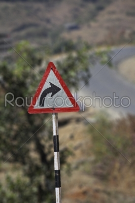 turn right road sign board