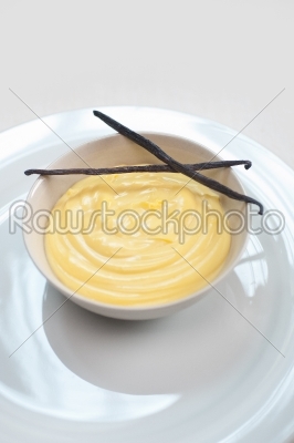 vanilla custard pastry cream with seeds sticks