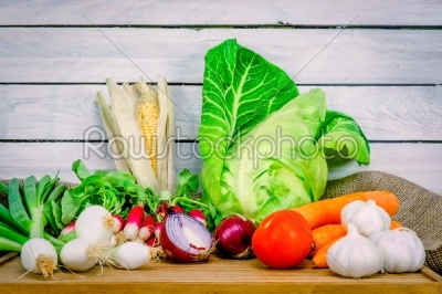 Vegetables on a wooden table