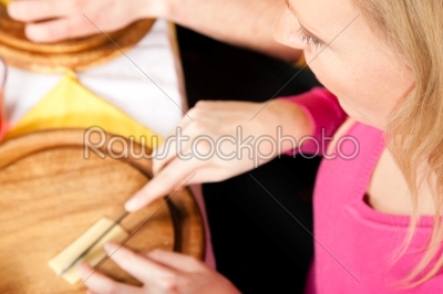 Woman eating dinner
