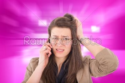 woman hearing bad news over phone