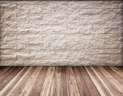 wood  vintage with white brick wall