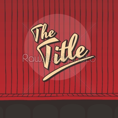 title live stage red curtain