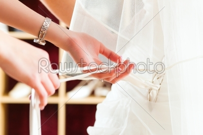 stock photo: bride at the clothes shop for wedding dresses-Raw Stock Photo ID: 41580