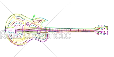 stock vector: electric guitar sketch-Raw Stock Photo ID: 24391