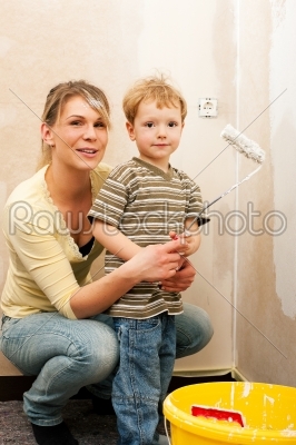 stock photo: family painting wall of new home-Raw Stock Photo ID: 40384