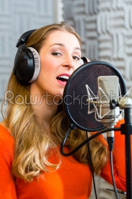 stock photo: female singer or musician for recording in studio-Raw Stock Photo ID: 38633