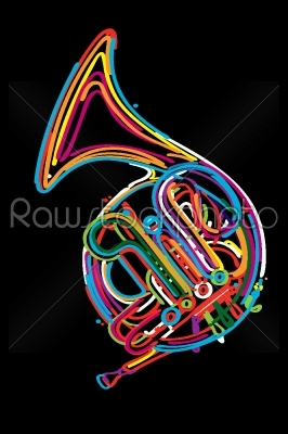 stock vector: french horn-Raw Stock Photo ID: 24469