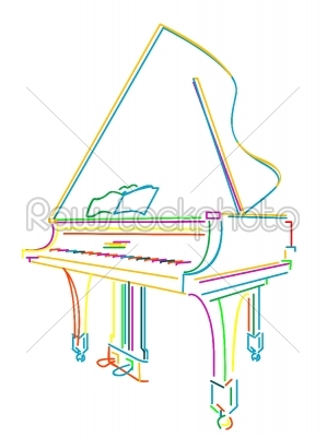 stock vector: grand piano over white-Raw Stock Photo ID: 24502
