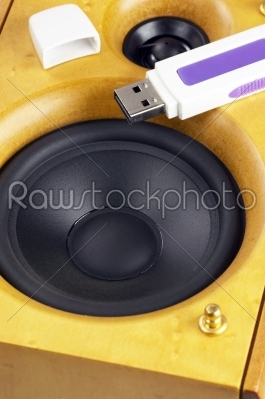 stock photo: loudspeaker and usb key-Raw Stock Photo ID: 30731