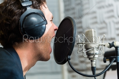 stock photo: male singer or musician for recording in studio-Raw Stock Photo ID: 38634