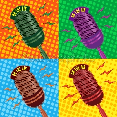 stock vector: old vintage microphone background-Raw Stock Photo ID: 25015
