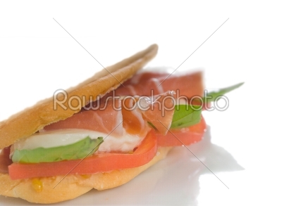 stock photo: panini caprese and parma ham-Raw Stock Photo ID: 37570
