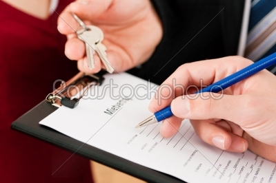 stock photo: signing tenant agreement-Raw Stock Photo ID: 40923