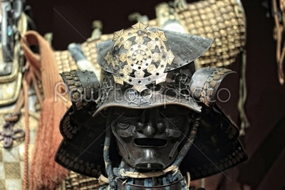  samurai armor on black