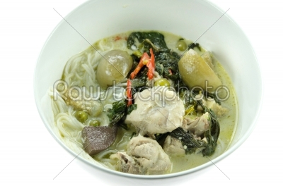  served with  rice vermicelli 