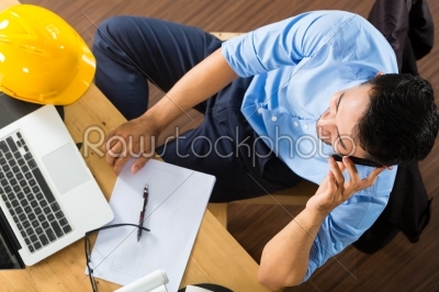 Architect working at home