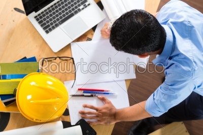 Architect working at home