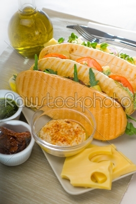 assorted panini sandwich