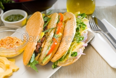 assorted panini sandwich