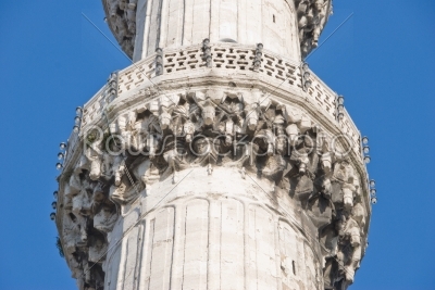 Balcony of a minaret of the Blue Mosque