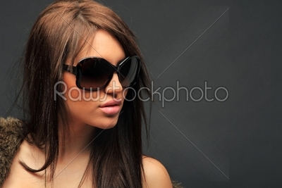 beautiful long hair brunette woman portrait