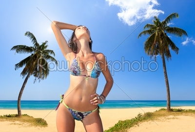 Beautiful woman on the beach.