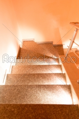 beautifully lighted staircase