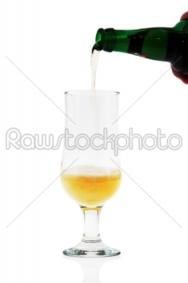 Beer glass with bottle