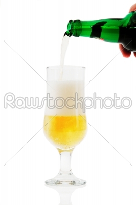 Beer glass with bottle