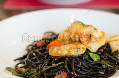 Black spaghetti  seafood