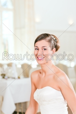 Bride with swept-back hair