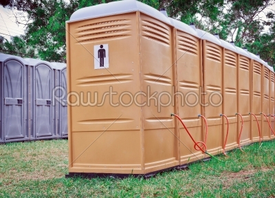 brown mobile toilet
