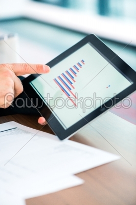 Business - Businessman working with tablet Computer