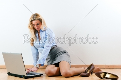 Business woman working at home