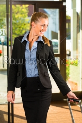 Businesswoman arriving at Hotel