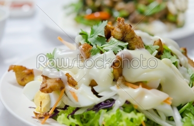 Caesar Salad and cream sauce