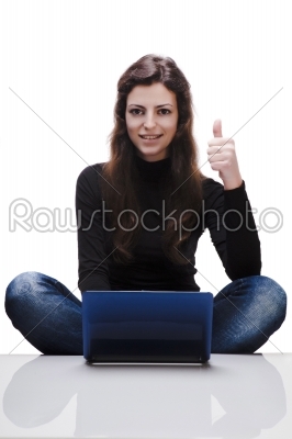 casual success girl on a laptop