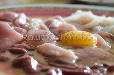 close up raw meat