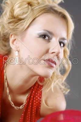 closeup  portrait of a fresh and beautiful young fashion model 