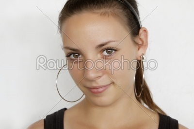 closeup portrait of attractive young woman