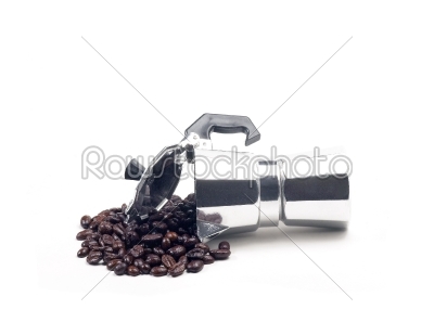 coffee beans and machine