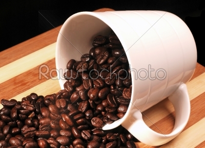 coffee beans on a cup 