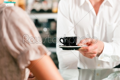 Coffeeshop - barista waits a coffee