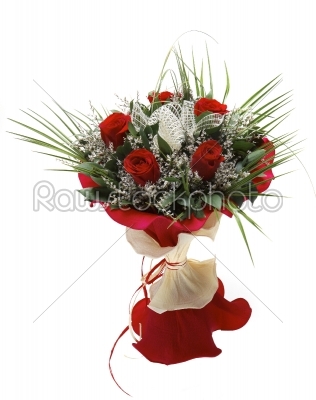 colorful festive bouquet isolated on white