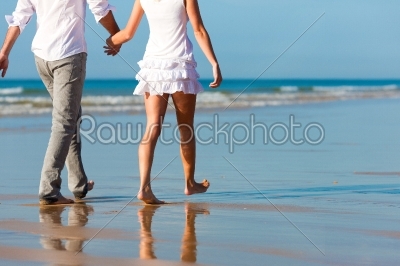 Couple having walk on vacation