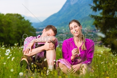 Couple with issues in Alpine meadow